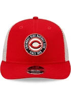 New Era Cincinnati Reds Enzyme Wash 2T Patch Trucker LP9FIFTY Adjustable Hat - Red