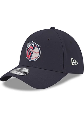 New Era Cleveland Guardians Mens Navy Blue Team Classic 39THIRTY Iconic Flex Hat