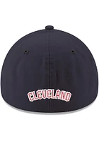 New Era Cleveland Guardians Mens Navy Blue Team Classic 39THIRTY Iconic Flex Hat