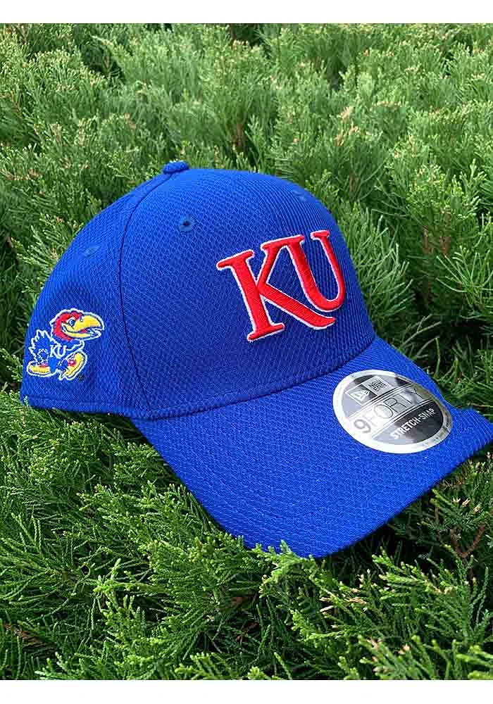 New Era Kansas Jayhawks Stretch Snap 9FORTY Iconic Dynamic Adjustable Hat - Blue