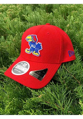 New Era Kansas Jayhawks Stretch Snap 9FORTY Iconic Adjustable Hat - Red