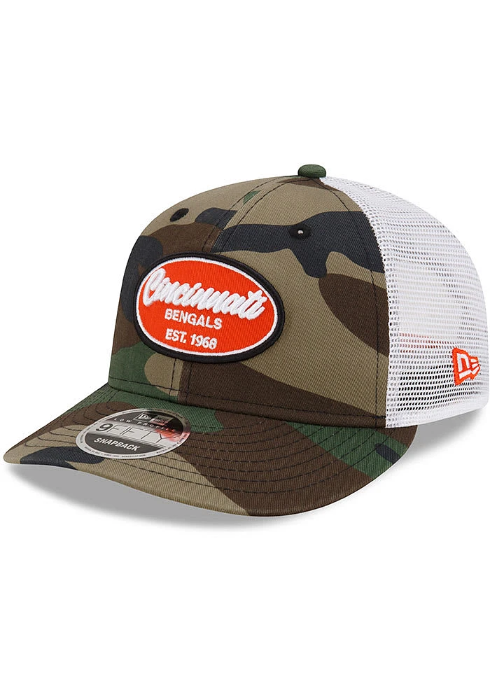 New Era Cincinnati Bengals Woodland Gas Patch DL Trucker LP9FIFTY Adjustable Hat - Green