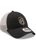New Era St Louis City SC Tonal Primary Crest Stone Mesh Trucker 9FORTY Adjustable Hat - Black