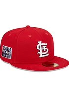 New Era St Louis Cardinals Mens Red Evergreen Team Color Side Patch 59FIFTY Fitted Hat