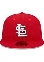New Era St Louis Cardinals Mens Red Evergreen Team Color Side Patch 59FIFTY Fitted Hat