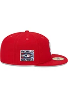 New Era St Louis Cardinals Mens Red Evergreen Team Color Side Patch 59FIFTY Fitted Hat