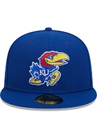 New Era Kansas Jayhawks Mens Blue Evergreen Basic 59FIFTY Fitted Hat