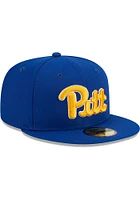New Era Pitt Panthers Mens Blue Evergreen Basic 59FIFTY Fitted Hat