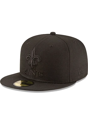 New Era Orleans Saints Mens Black Tonal Logo 59FIFTY Fitted Hat