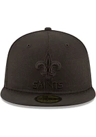 New Era Orleans Saints Mens Black Tonal Logo 59FIFTY Fitted Hat