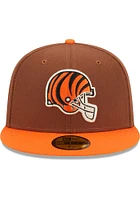 New Era Cincinnati Bengals Mens Brown Harvest Side Patch 59FIFTY Fitted Hat