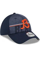 New Era Chicago Bears Mens Navy Blue 2023 Training Camp 39THIRTY Flex Hat