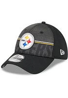 New Era Pittsburgh Steelers Mens Black 2023 Training Camp 39THIRTY Modern Flex Hat