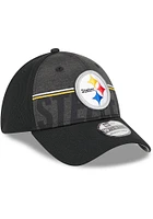 New Era Pittsburgh Steelers Mens Black 2023 Training Camp 39THIRTY Modern Flex Hat