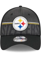 New Era Pittsburgh Steelers Mens Black 2023 Training Camp 39THIRTY Modern Flex Hat