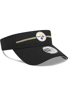 New Era Pittsburgh Steelers Mens Black 2023 Training Camp Adjustable Visor