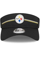 New Era Pittsburgh Steelers Mens Black 2023 Training Camp Adjustable Visor
