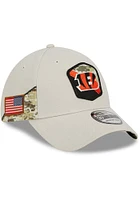 New Era Cincinnati Bengals Mens Tan 2023 Salute to Service 39THIRTY Flex Hat