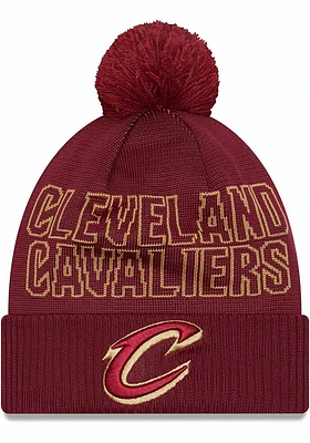 New Era Cleveland Cavaliers Maroon 2023 NBA Draft KNIT Mens Knit Hat