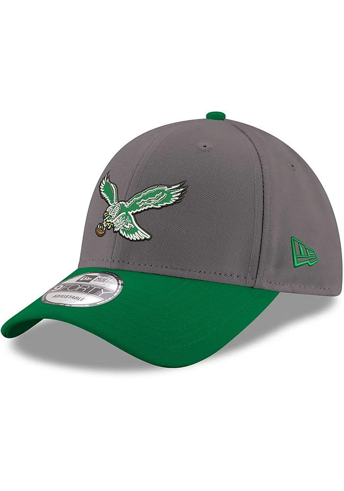 New Era Philadelphia Eagles Retro 2T Stretch Snap 9FORTY Adjustable Hat - Graphite