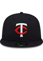 New Era Minnesota Twins Mens Navy Blue Home TC AC 59FIFTY Fitted Hat