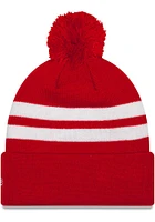 New Era Kansas City Chiefs Red 2022 Super Bowl Multi-Champ Top Stripe Pom Mens Knit Hat