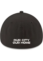 New Era St Louis City SC Mens Black Tonal Street Crest 39THIRTY Flex Hat