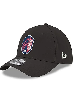 New Era St Louis City SC Mens Black Primary Crest 39THIRTY Flex Hat