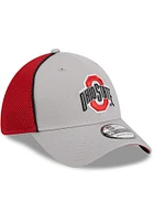 New Era Ohio State Buckeyes Mens Grey Pipe Neo 39THIRTY Flex Hat