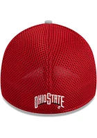 New Era Ohio State Buckeyes Mens Grey Pipe Neo 39THIRTY Flex Hat