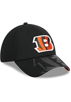 New Era Cincinnati Bengals Mens Black Top Visor 39THIRTY Flex Hat