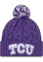 New Era TCU Horned Frogs Purple Cozy Cable Womens Knit Hat