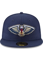New Era Orleans Pelicans Mens Navy Blue Primary Logo 59FIFTY Fitted Hat
