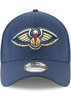 New Era Orleans Pelicans Mens Navy Blue Primary Logo Team Classic 39THIRTY Flex Hat