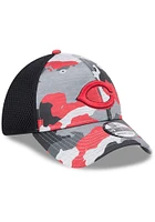 New Era Cincinnati Reds Black 2T Active Training Camo JR 39THIRTY Youth Flex Hat