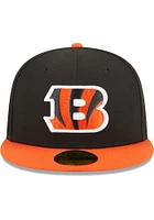 New Era Cincinnati Bengals Mens Black Hidden Side Patch 2T 59FIFTY Fitted Hat