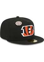 New Era Cincinnati Bengals Mens Black Pin 59FIFTY Fitted Hat