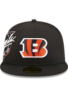 New Era Cincinnati Bengals Mens Black Neon 59FIFTY Fitted Hat