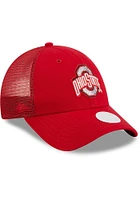 New Era Ohio State Buckeyes Red JR Logo Sparkle 9FORTY Youth Adjustable Hat