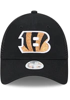 New Era Cincinnati Bengals Black JR Logo Sparkle 9FORTY Youth Adjustable Hat