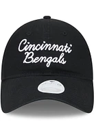 New Era Cincinnati Bengals Black Script 9TWENTY Womens Adjustable Hat