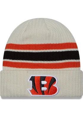 New Era Cincinnati Bengals White Vintage Cuff Mens Knit Hat