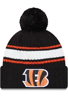 New Era Cincinnati Bengals Black Fold Cuff Pom Mens Knit Hat