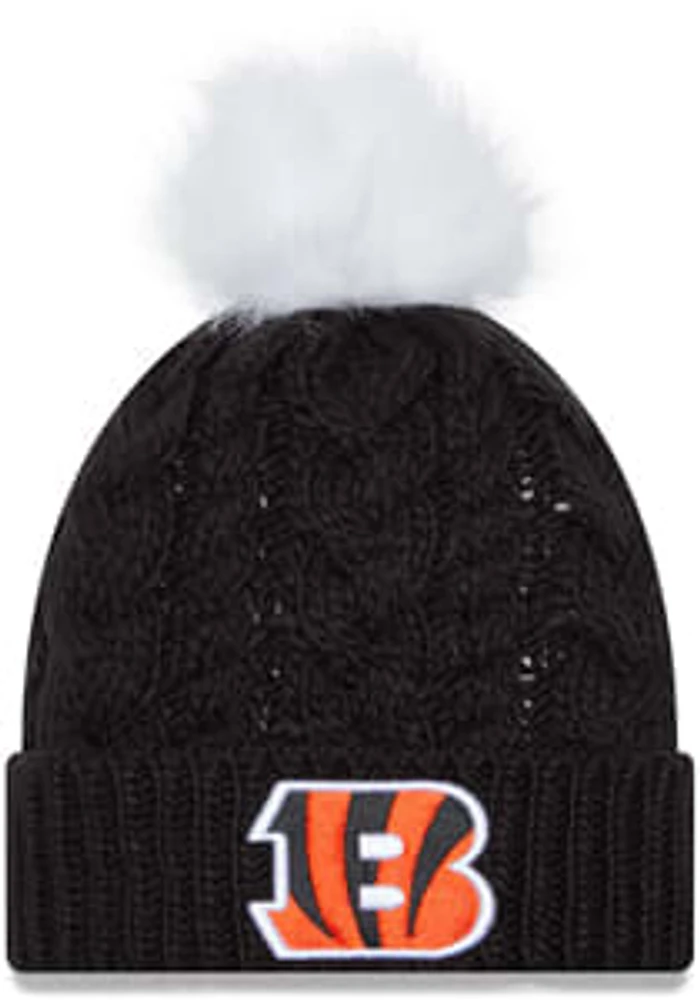 New Era Cincinnati Bengals Black Pom Cuff Womens Knit Hat