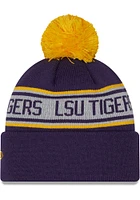 New Era LSU Tigers Purple Repeat Cuff Knit Mens Knit Hat