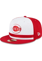 New Era Cincinnati Reds Mens Red 2024 Batting Practice 59FIFTY Fitted Hat