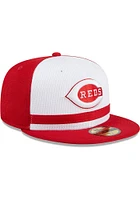 New Era Cincinnati Reds Mens Red 2024 Batting Practice 59FIFTY Fitted Hat