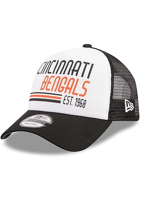 New Era Cincinnati Bengals Stacked Foam Trucker 9FORTY Adjustable Hat - White