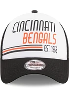 New Era Cincinnati Bengals Stacked Foam Trucker 9FORTY Adjustable Hat - White