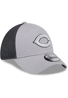 New Era Cincinnati Reds Mens Grey Greyed Evergreen Neo 39THIRTY Flex Hat